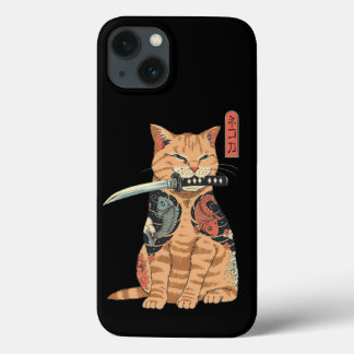 Japanska Samurai Cat iPhone 13 Fodral