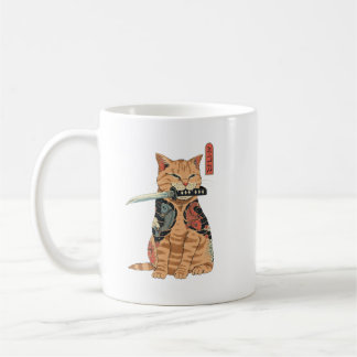 Japanska Samurai Cat Mugg