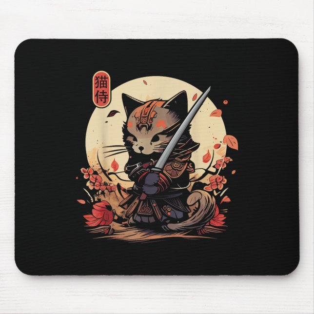 Japanska samurai Cat Tattoo, Kawaii Ninja Cat _2 Musmatta (Framsidan)