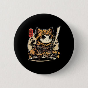 Japanska samurai Cat Tattoo, Kawaii Ninja Cat _3 Knapp