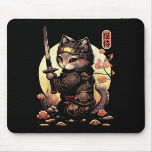 Japanska Samurai Cat Tattoo, Kawaii Ninja Cat Musmatta