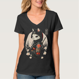 Japanska Samurai Cat Tattoo, Ninja Cat T Shirt