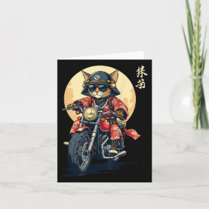 Japanska Samurai Cat Warrior Cat Tattoo Kawaii Nin Kort