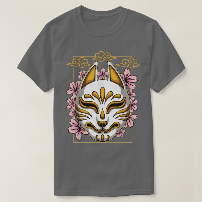 Japanska samurai & Characters I Japanska Kitsune M T Shirt (Design framsida)