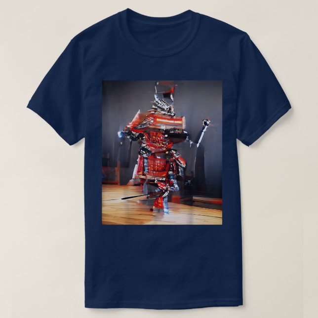 Japanska Samurai CyberPunk Graphic T Shirt (Design framsida)
