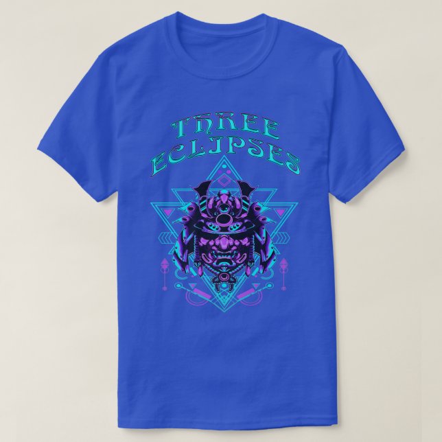 Japanska Samurai Cyborg Oni Mask Premium T-Shirt C (Design framsida)