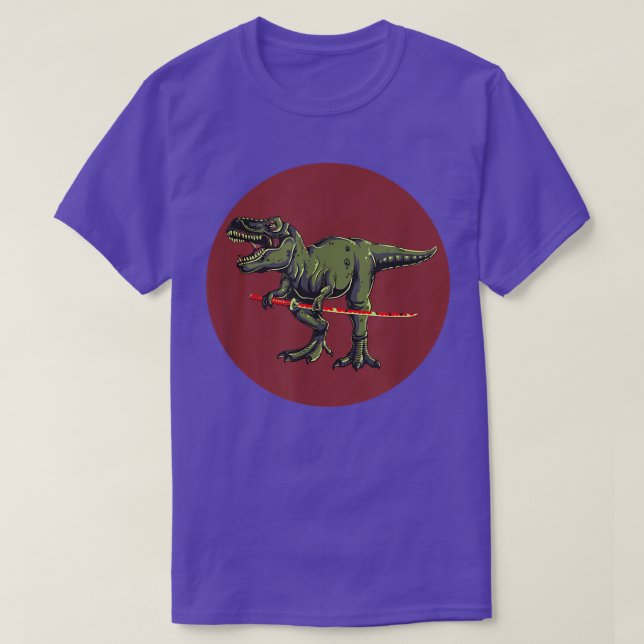 Japanska Samurai Dinosaur TRe med Katana Dinosaur T Shirt (Design framsida)