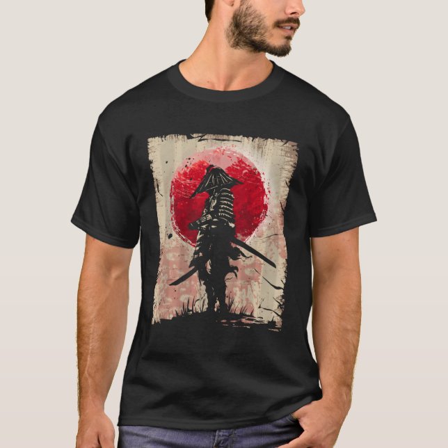 Japanska samurai Fighter T Shirt (Framsida)