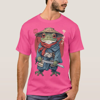 Japanska Samurai Frog Warrior Ukiyo Samurai Toad B T Shirt