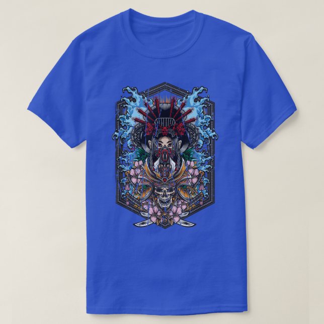Japanska Samurai Girl Sword Warrior (2) T Shirt (Design framsida)