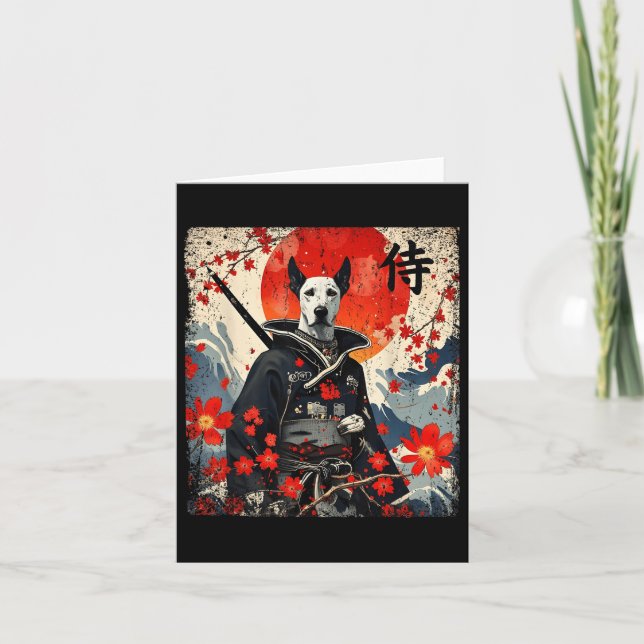 Japanska Samurai Great dane Tattoo Kawaii Ukiyo-e Kort (Framsida)