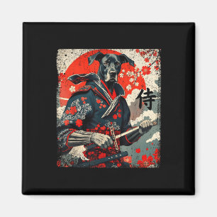 Japanska Samurai Great dane Tattoo Kawaii Ukiyo-e Magnet