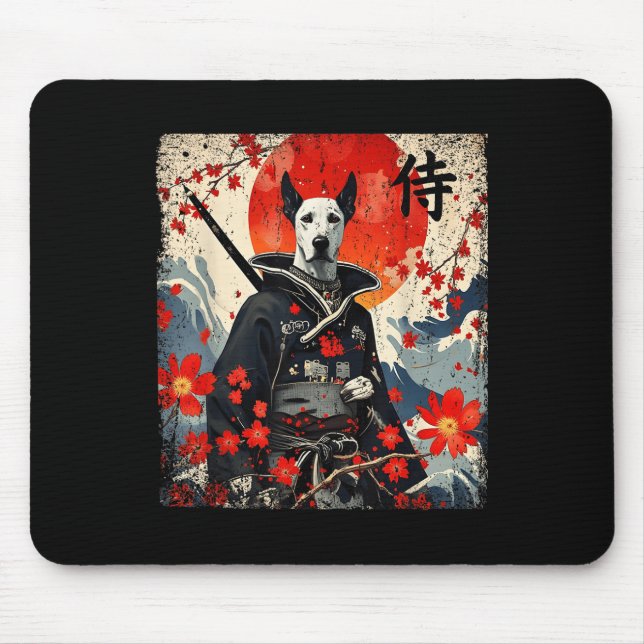 Japanska Samurai Great dane Tattoo Kawaii Ukiyo-e Musmatta (Framsidan)