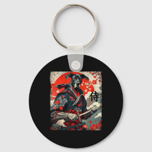 Japanska Samurai Great dane Tattoo Kawaii Ukiyo-e Nyckelring