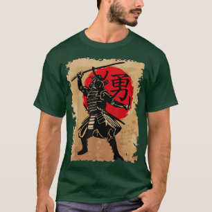 Japanska Samurai Helmet Warrior Stigning Sol Japan T Shirt