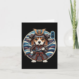 Japanska Samurai Hund Tattoo, Beagle Kawaii Ninja Kort