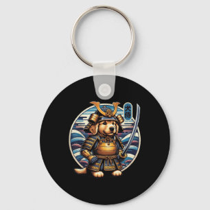 Japanska Samurai Hund Tattoo, Golden Retriever Kaw Nyckelring