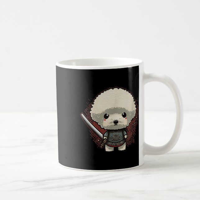 Japanska Samurai Hund Tattoo, Vintage Kawaii Ninja Kaffemugg (Höger)