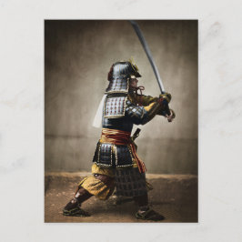 Japanska samurai i Armor med Katana Vykort