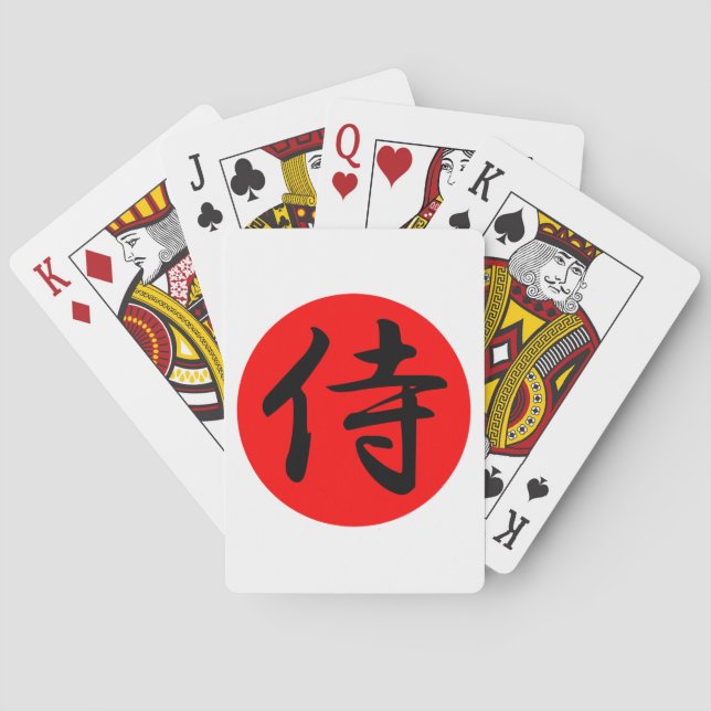 Japanska Samurai Kanji Symbol Kortlek (Baksidan)