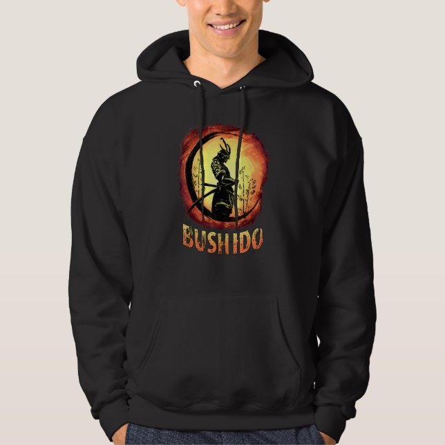 Japanska Samurai Katana Ancient Oni Ronin Asian Wa Hoodie (Framsida)