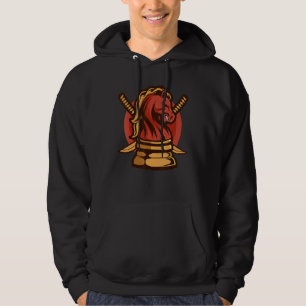 Japanska Samurai Knight Chess Knight Warrior Hoodie
