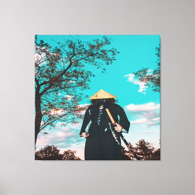 Japanska Samurai-kririor Wall décor Canvastryck (Framsida)