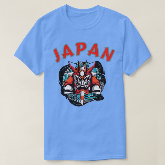 Japanska Samurai Mask Graphic (2) T Shirt (Design framsida)