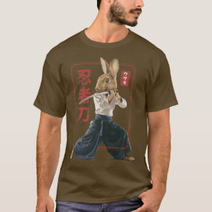 Japanska Samurai Ninja Bunny Rabbit Kawaii Tattoo T Shirt