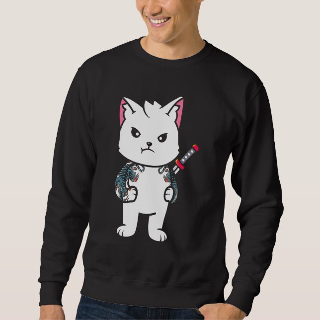 Japanska Samurai Ninja Ca Japanska Samurai Ninja C Lång Ärmad Tröja (Framsida)