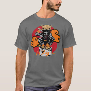 Japanska Samurai Ninja Cat Gift Kawaii Tattoo Art T Shirt