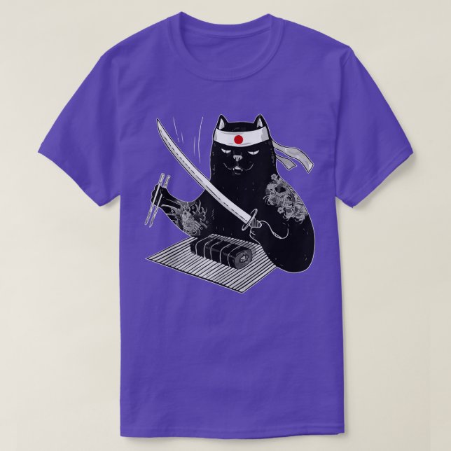 Japanska Samurai Ninja Cat Kawaii Tattoo Manar Wom T Shirt (Design framsida)