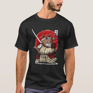 Japanska Samurai Ninja Cat Kawaii Tattoo Manar Wom T Shirt