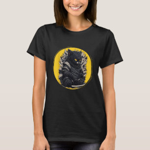 Japanska Samurai Ninja Cat T Shirt