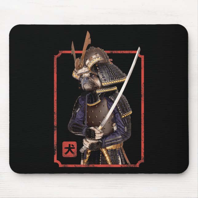 Japanska Samurai Ninja Pug Hund älskare Kawaii Tat Musmatta (Framsidan)