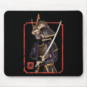Japanska Samurai Ninja Pug Hund älskare Kawaii Tat Musmatta