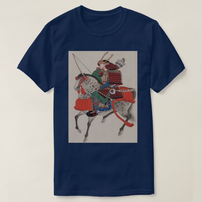 Japanska samurai på Horseback T Shirt (Design framsida)