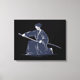 Japanska Samurai Painting Canvastryck
