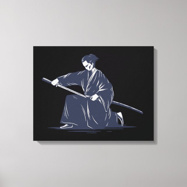 Japanska Samurai Painting Canvastryck (Framsida)