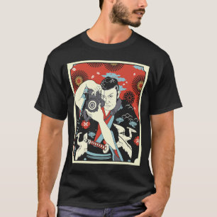 Japanska samurai Photographer Warrior Camera Katan T Shirt
