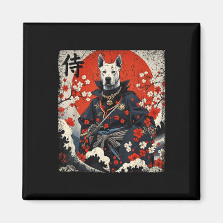 Japanska Samurai Pitbull Tattoo Kawaii Ukiyo-e Nin Magnet