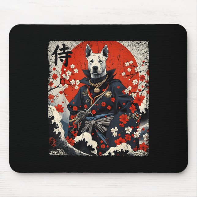 Japanska Samurai Pitbull Tattoo Kawaii Ukiyo-e Nin Musmatta (Framsidan)