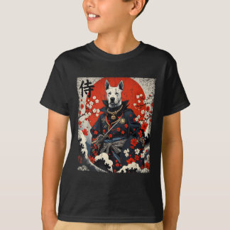 Japanska Samurai Pitbull Tattoo Kawaii Ukiyo-e Nin T Shirt
