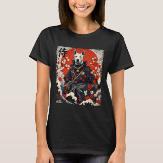 Japanska Samurai Pitbull Tattoo Kawaii Ukiyo-e Nin T Shirt