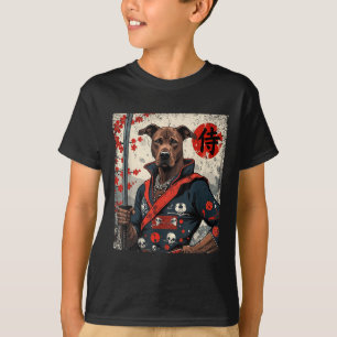 Japanska Samurai Pitbull Tattoo Kawaii Ukiyo-e Nin T Shirt