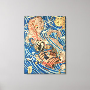 Japanska samurai-salamander canvastryck