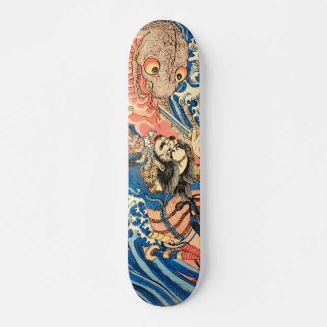 Japanska samurai-salamander mini skateboard bräda 18,5 cm (Framsida)