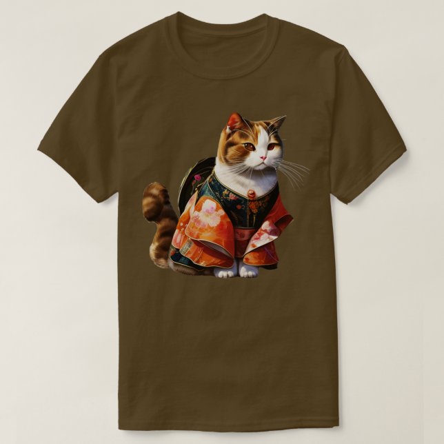 Japanska Samurai Sphynx Cat Cherry blommar Cat Kit T Shirt (Design framsida)