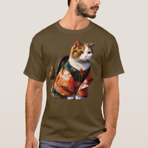 Japanska Samurai Sphynx Cat Cherry blommar Cat Kit T Shirt