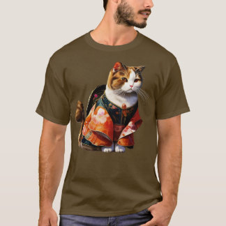 Japanska Samurai Sphynx Cat Cherry blommar Cat Kit T Shirt